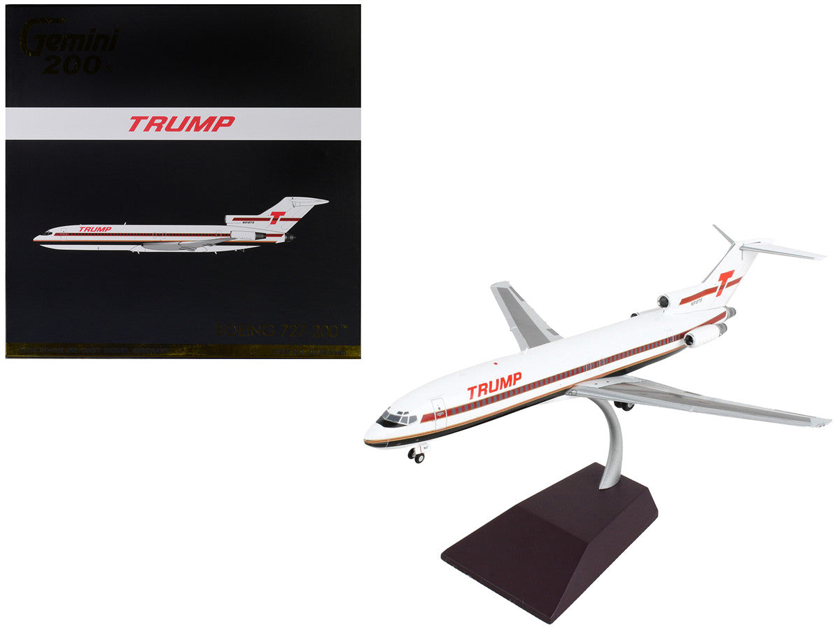 Boeing 727-200 Commercial Aircraft "Trump Shuttle" White with Red Stripes "Gemini 200" Series 1/200 Diecast Model Airplane by GeminiJets LuxuryLifeWay Online Store