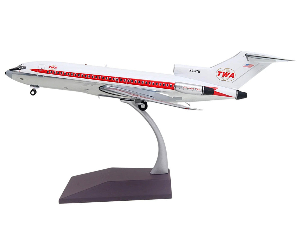 Boeing 727-100 Commercial Aircraft "Trans World Airlines (TWA)" (N851TW) White with Red Stripes "Gemini 200" Series 1/200 Diecast Model Airplane by GeminiJets LuxuryLifeWay Online Store