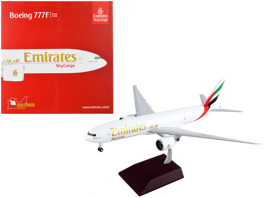 Boeing 777F Commercial Aircraft "Emirates Airlines - SkyCargo" White with Striped Tail "Gemini 200 - Interactive" Series 1/200 Diecast Model Airplane by GeminiJets LuxuryLifeWay Online Store