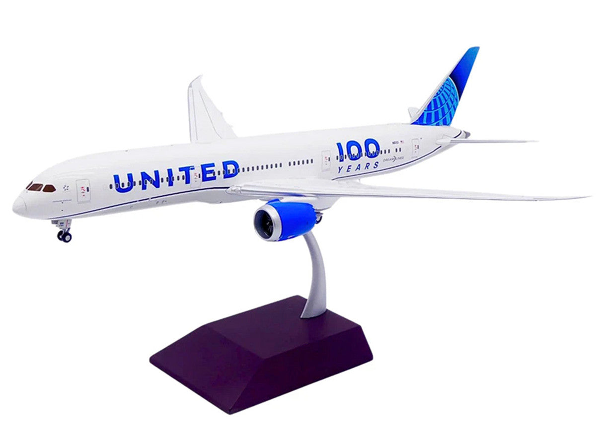 Boeing 787-9 Commercial Aircraft "United Airlines 100 Years" (N61101) White with Graphics and Blue Tail "Gemini 200" Series 1/200 Diecast Model by GeminiJets LuxuryLifeWay Online Store