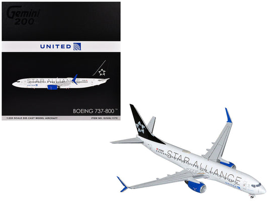 Boeing 737-800 Commercial Aircraft "United Airlines Star Alliance" (N76516) White with Black Tail "Gemini 200" Series 1/200 Diecast Model Airplane by GeminiJets LuxuryLifeWay Online Store