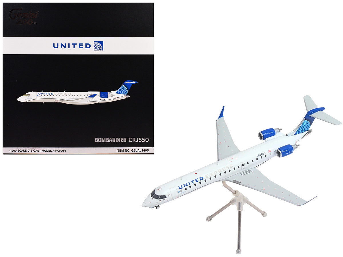 Bombardier CRJ550 Commercial Aircraft "United Express" (N506GJ) White with Blue Tail "Gemini 200" Series 1/200 Diecast Model Airplane by GeminiJets LuxuryLifeWay Online Store