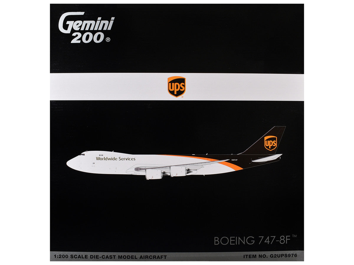 Boeing 747-8F Commercial Aircraft "UPS Worldwide Services" (N607UP) White with Brown Tail "Gemini 200" Series 1/200 Diecast Model by GeminiJets LuxuryLifeWay Online Store