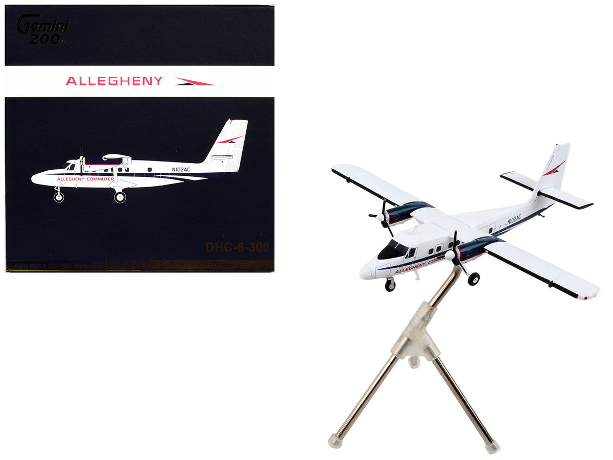 De Havilland DHC-6-300 Commercial Aircraft "Allegheny Airlines" White with Blue Stripes "Gemini 200" Series 1/200 Diecast Model Airplane by GeminiJets LuxuryLifeWay Online Store