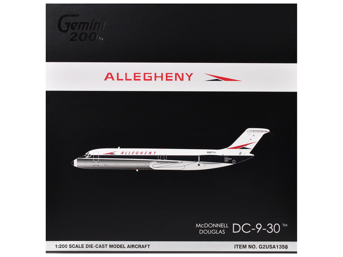 McDonnell Douglas DC-9-30 Commercial Aircraft "Allegheny Airlines" (N967VJ) White with Blue Stripes "Gemini 200" Series 1/200 Diecast Model Airplane by GeminiJets LuxuryLifeWay Online Store