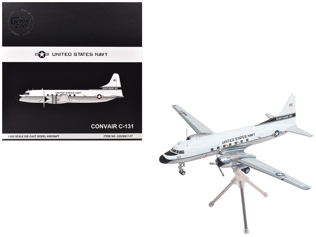 Convair C-131 Samaritan Transport Aircraft "United States Navy - NAS Guantanamo Bay" (141017) White and Gray "Gemini 200" Series 1/200 Diecast Model Airplane by GeminiJets LuxuryLifeWay Online Store