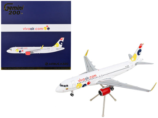Airbus A320 Commercial Aircraft "Viva Air" White with Tail Graphics "Gemini 200" Series 1/200 Diecast Model Airplane by GeminiJets LuxuryLifeWay Online Store