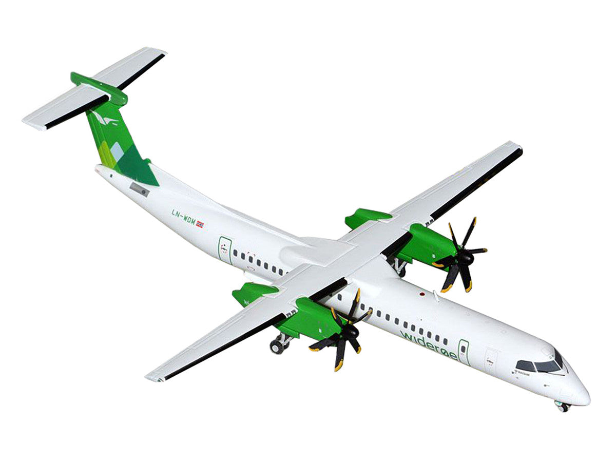 Bombardier Q400 Commercial Aircraft "Wideroe" (LN-WDM) White with Green Tail "Gemini 200" Series 1/200 Diecast Model Airplane by GeminiJets LuxuryLifeWay Online Store