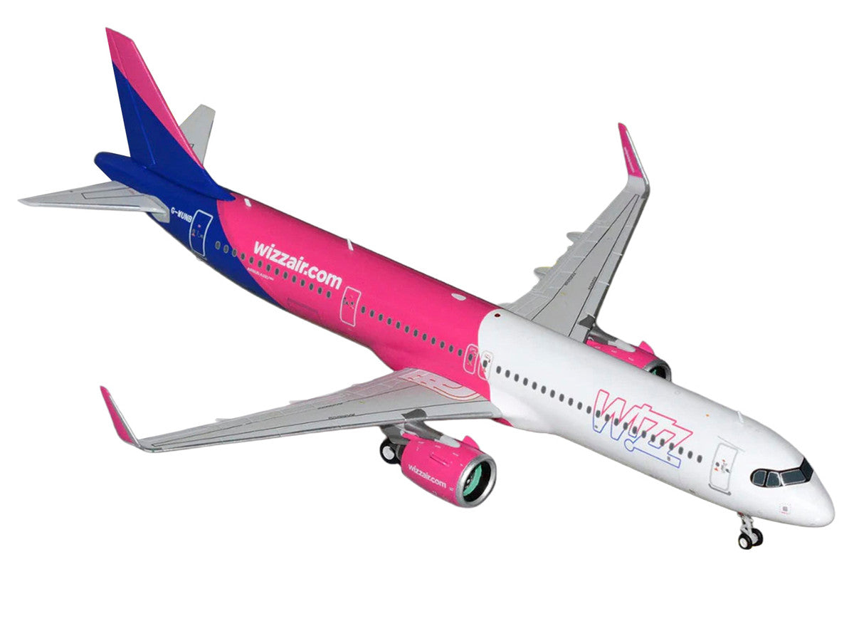 Airbus A321neo Commercial Aircraft "Wizz Air" (G-WUNB) White and Pink with Purple Tail "Gemini 200" Series 1/200 Diecast Model by GeminiJets LuxuryLifeWay Online Store