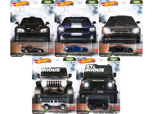 "Fast & Furious" Movie 5 piece Set "Furious Fleet" Diecast Model Cars by Hot Wheels LuxuryLifeWay Online Store