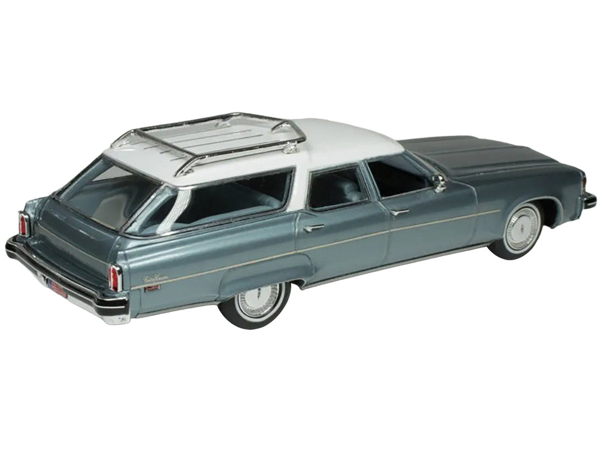 1976 Oldsmobile Custom Cruiser Light Blue Metallic with White Top and Blue Interior Limited Edition to 200 pieces Worldwide 1/43 Model Car by Goldvarg Collection LuxuryLifeWay Online Store