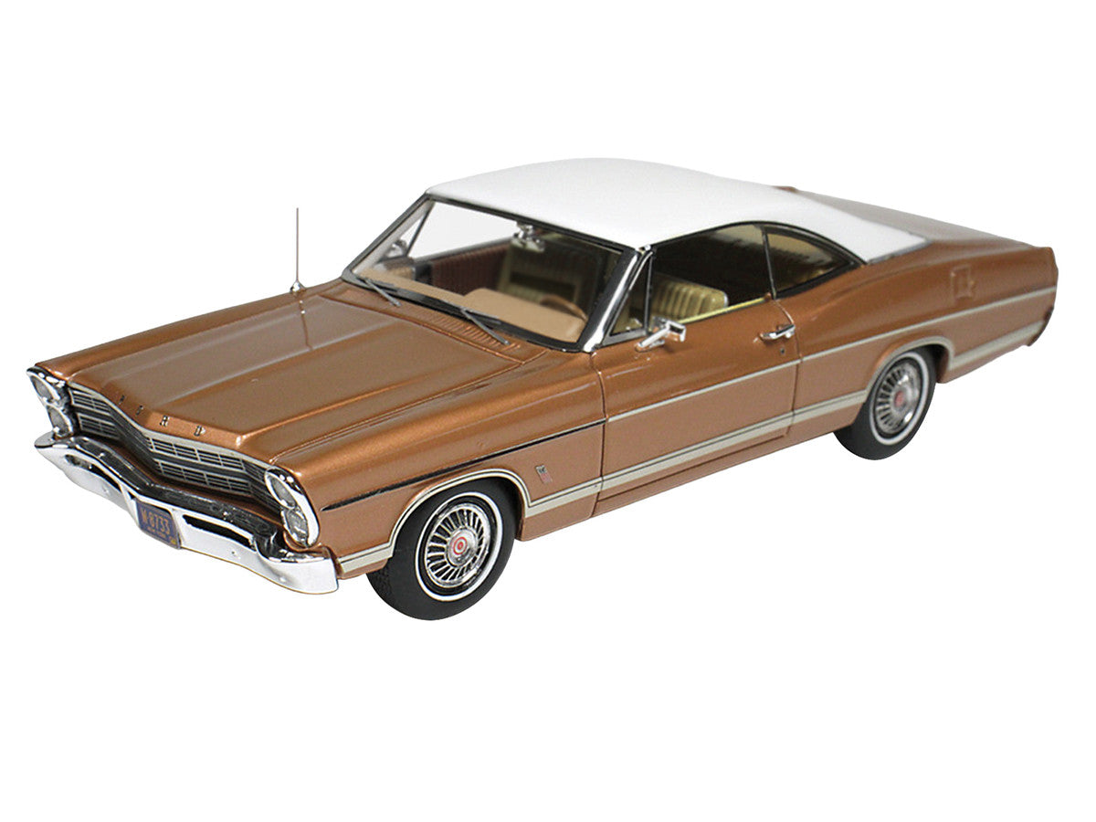 1967 Ford Galaxie Burnt Amber Metallic with White Top Limited Edition to 200 pieces Worldwide 1/43 Model Car by Goldvarg Collection LuxuryLifeWay Online Store