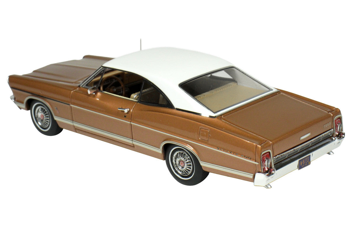 1967 Ford Galaxie Burnt Amber Metallic with White Top Limited Edition to 200 pieces Worldwide 1/43 Model Car by Goldvarg Collection LuxuryLifeWay Online Store