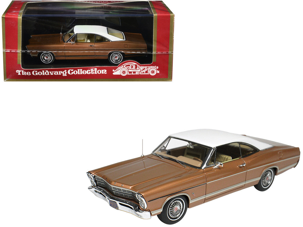 1967 Ford Galaxie Burnt Amber Metallic with White Top Limited Edition to 200 pieces Worldwide 1/43 Model Car by Goldvarg Collection LuxuryLifeWay Online Store