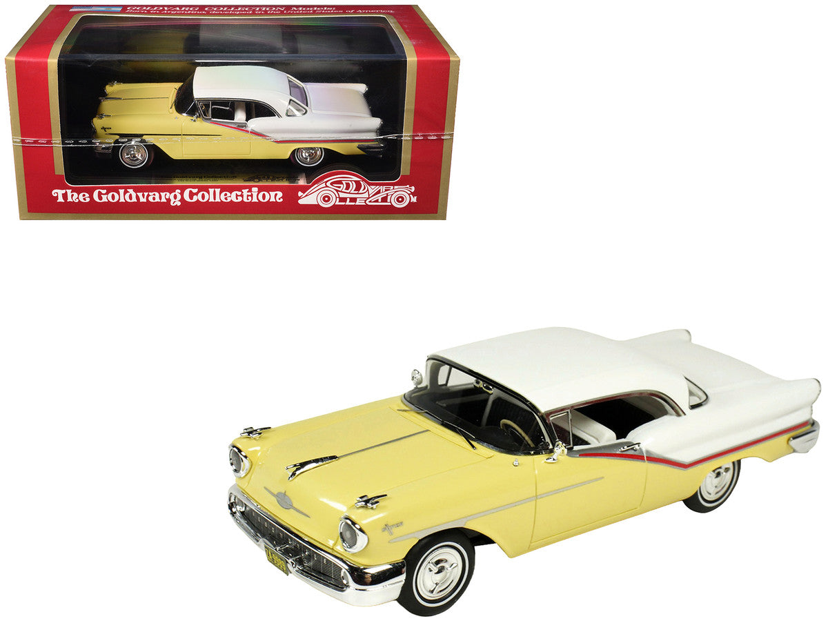 1957 Oldsmobile Starfire Coronado Yellow and Alcan White Limited Edition to 200 pieces Worldwide 1/43 Model Car by Goldvarg Collection LuxuryLifeWay Online Store
