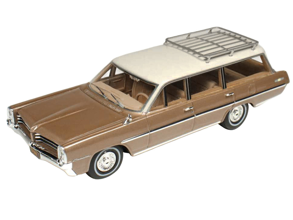 1964 Pontiac Safari Bronze Irid Metallic with Cream Top Limited Edition to 200 pieces Worldwide 1/43 Model Car by Goldvarg Collection LuxuryLifeWay Online Store