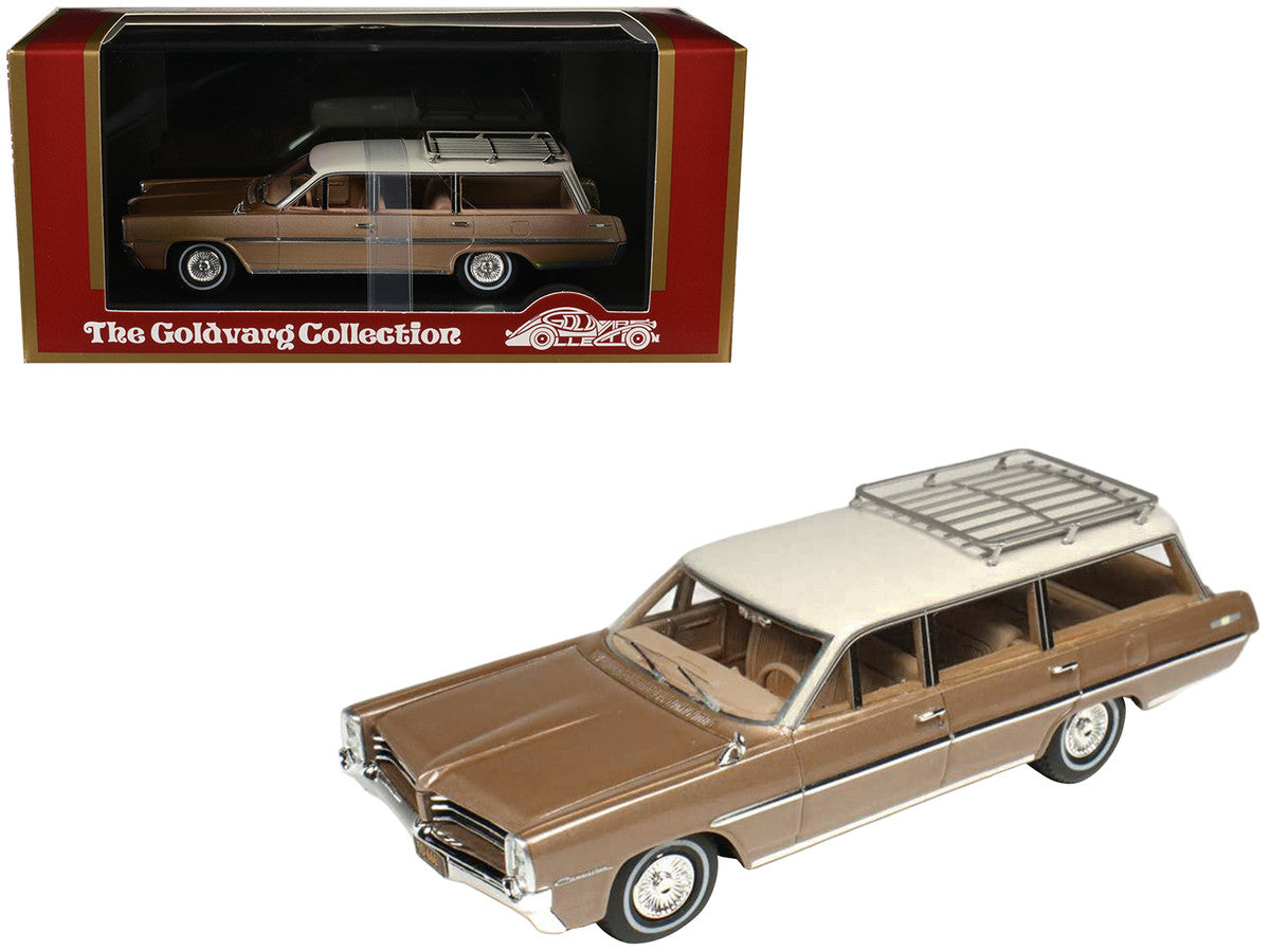 1964 Pontiac Safari Bronze Irid Metallic with Cream Top Limited Edition to 200 pieces Worldwide 1/43 Model Car by Goldvarg Collection LuxuryLifeWay Online Store