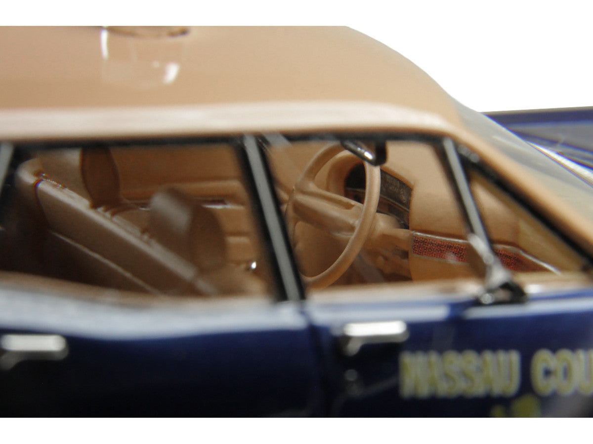 1970 Ford Country Squire Wagon Police Car "Nassau County Police Department" Blue and Tan Limited Edition to 200 pieces Worldwide 1/43 Model Car by Goldvarg Collection LuxuryLifeWay Online Store
