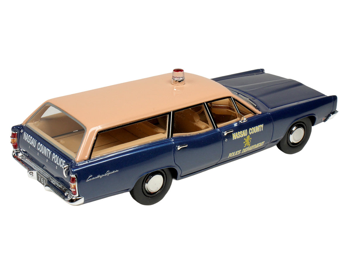 1970 Ford Country Squire Wagon Police Car "Nassau County Police Department" Blue and Tan Limited Edition to 200 pieces Worldwide 1/43 Model Car by Goldvarg Collection LuxuryLifeWay Online Store