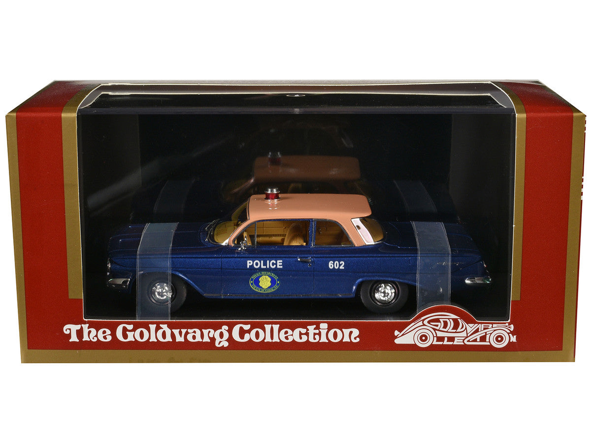 1961 Chevrolet Biscayne "Nassau County Police Department" Blue Metallic with Beige Top Limited Edition to 150 pieces Worldwide 1/43 Model Car by Goldvarg Collection LuxuryLifeWay Online Store