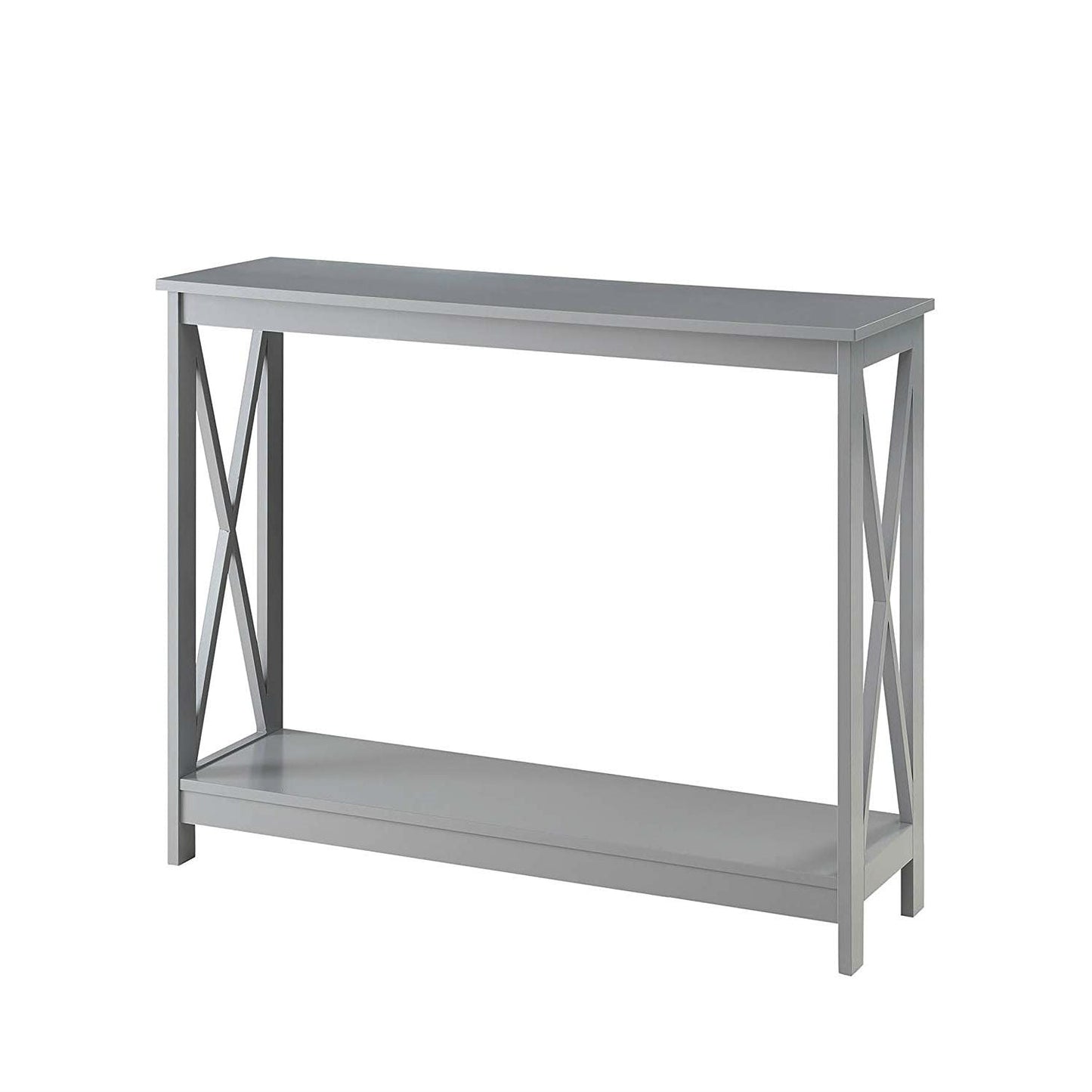 Grey Wood Console Sofa Table with Bottom Storage Shelf LuxuryLifeWay Online Store