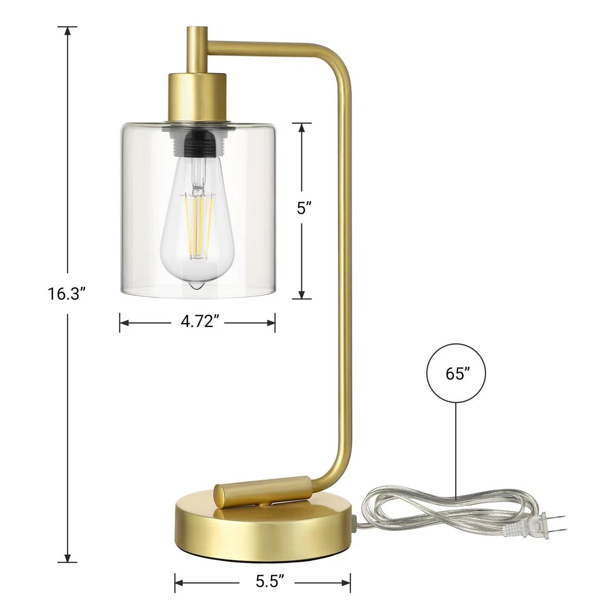 Set of 2 - Gold Farmhouse Bedside Table Lamp Desk Light with USB Charging Ports LuxuryLifeWay Online Store