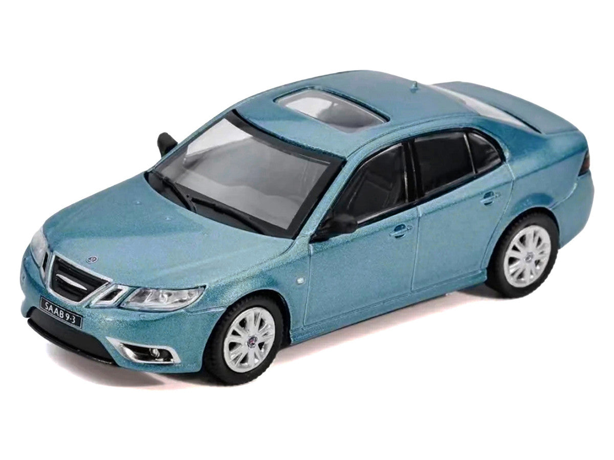 2008 Saab 9-3 Aero Sedan Blue Metallic with Sunroof 1/64 Diecast Model Car by GCD x Enchery LuxuryLifeWay Online Store