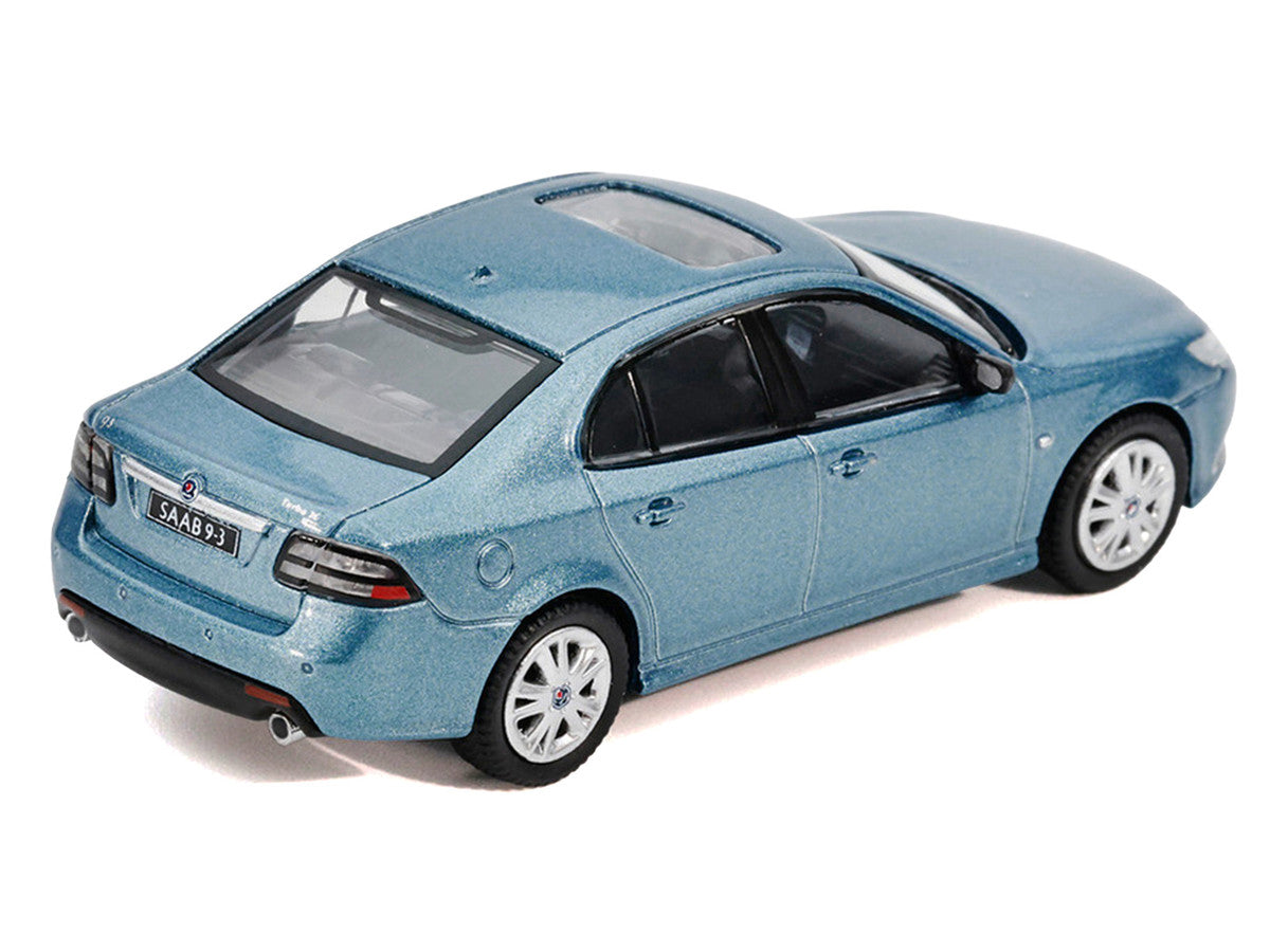 2008 Saab 9-3 Aero Sedan Blue Metallic with Sunroof 1/64 Diecast Model Car by GCD x Enchery LuxuryLifeWay Online Store