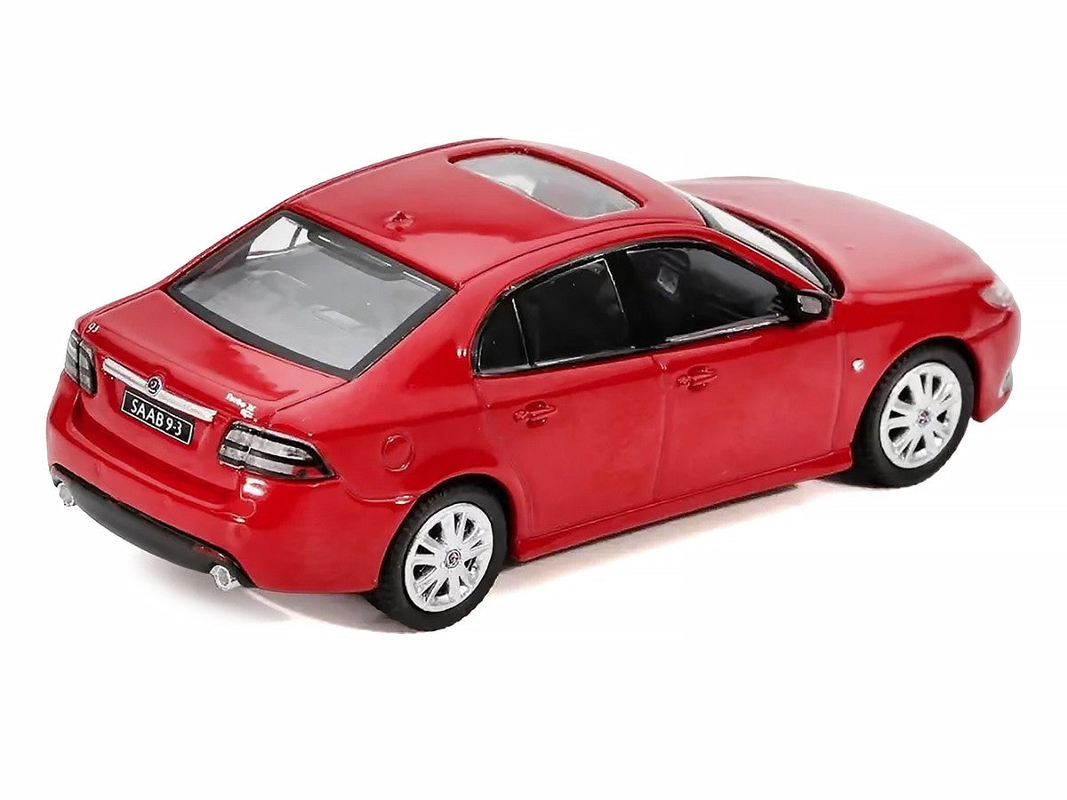 2008 Saab 9-3 Aero Sedan Red with Sunroof 1/64 Diecast Model Car by GCD x Enchery LuxuryLifeWay Online Store