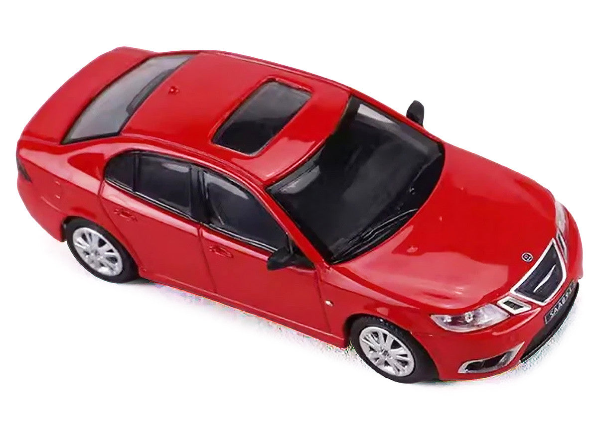 2008 Saab 9-3 Aero Sedan Red with Sunroof 1/64 Diecast Model Car by GCD x Enchery LuxuryLifeWay Online Store