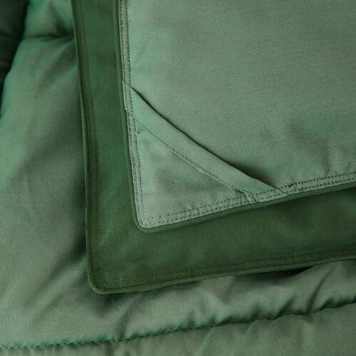 Full/Queen Traditional Microfiber Reversible 3 Piece Comforter Set in Green LuxuryLifeWay Online Store
