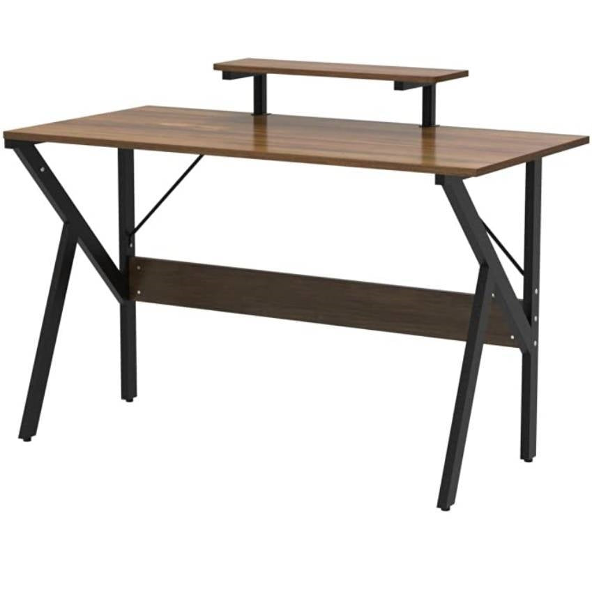 Modern 47-inch Home Office Laptop Computer Desk with Moveable Top Shelf LuxuryLifeWay Online Store
