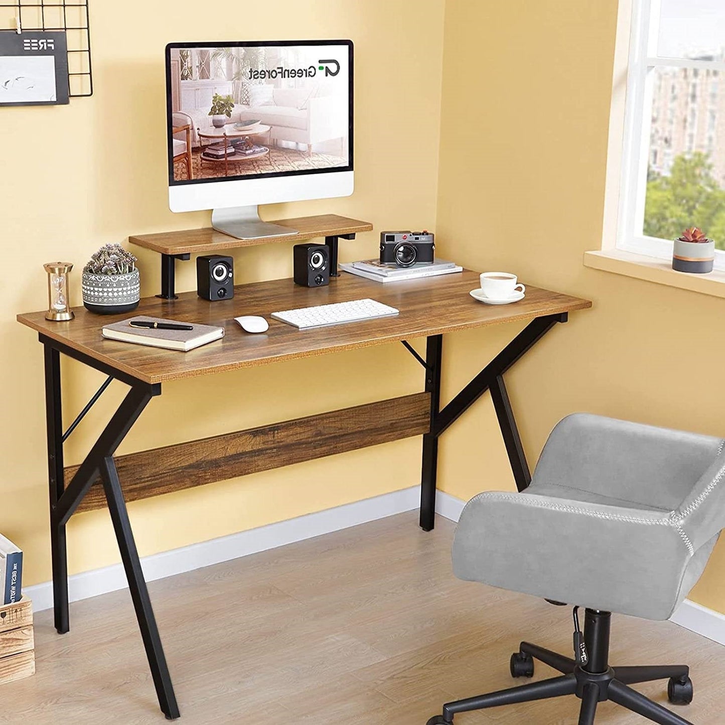 Modern 47-inch Home Office Laptop Computer Desk with Moveable Top Shelf LuxuryLifeWay Online Store