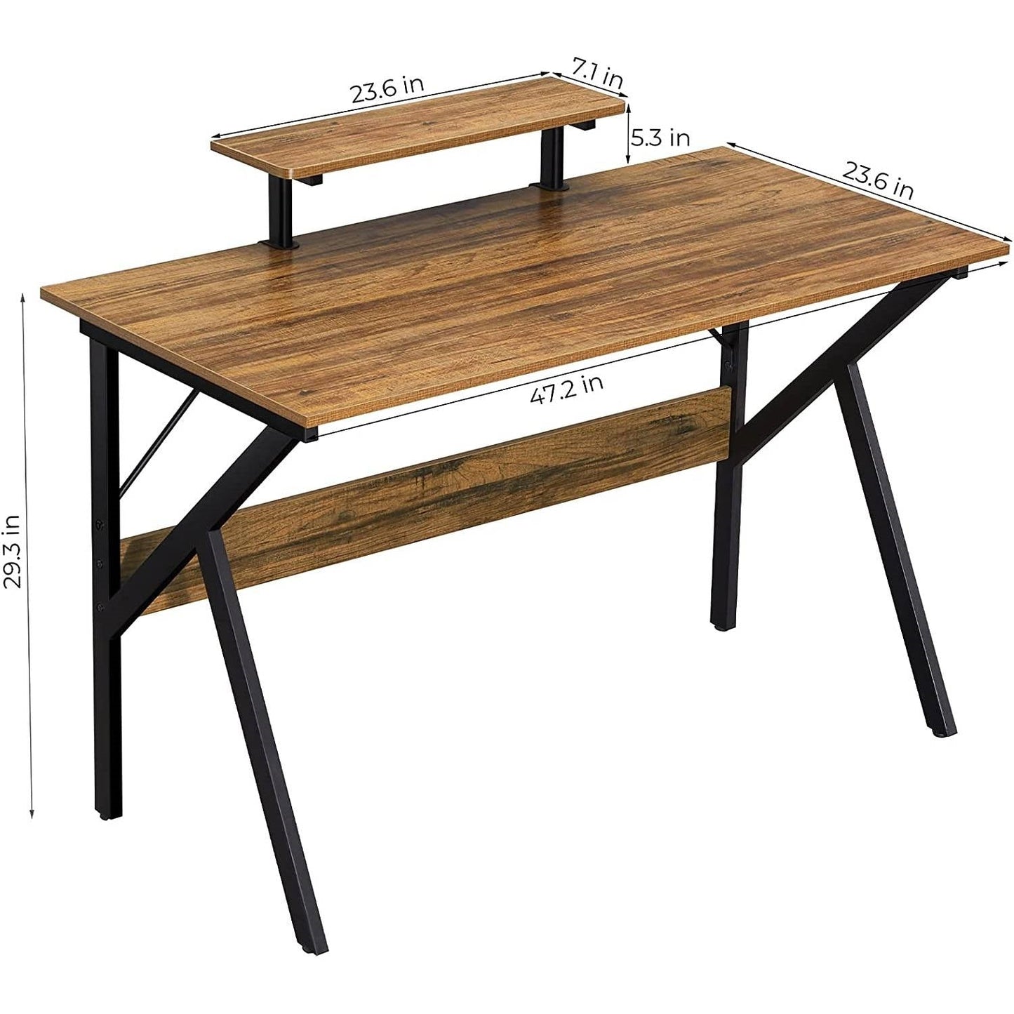 Modern 47-inch Home Office Laptop Computer Desk with Moveable Top Shelf LuxuryLifeWay Online Store
