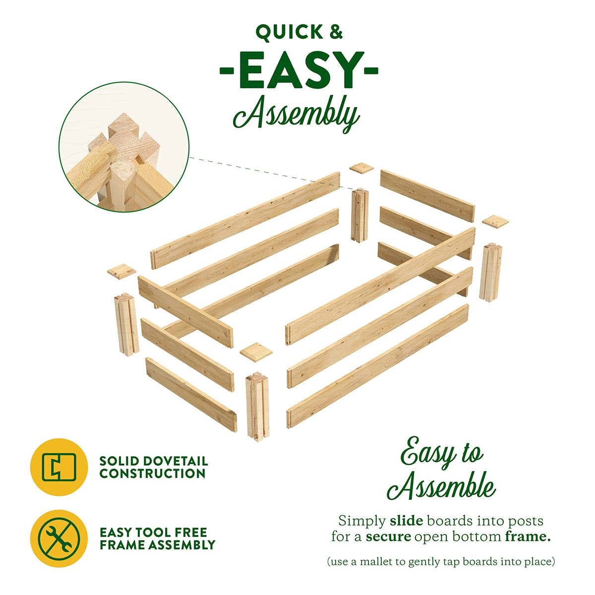 2ft x 4ft Low Profile Cedar Wood Raised Garden Bed Planter Box - Made In USA LuxuryLifeWay Online Store