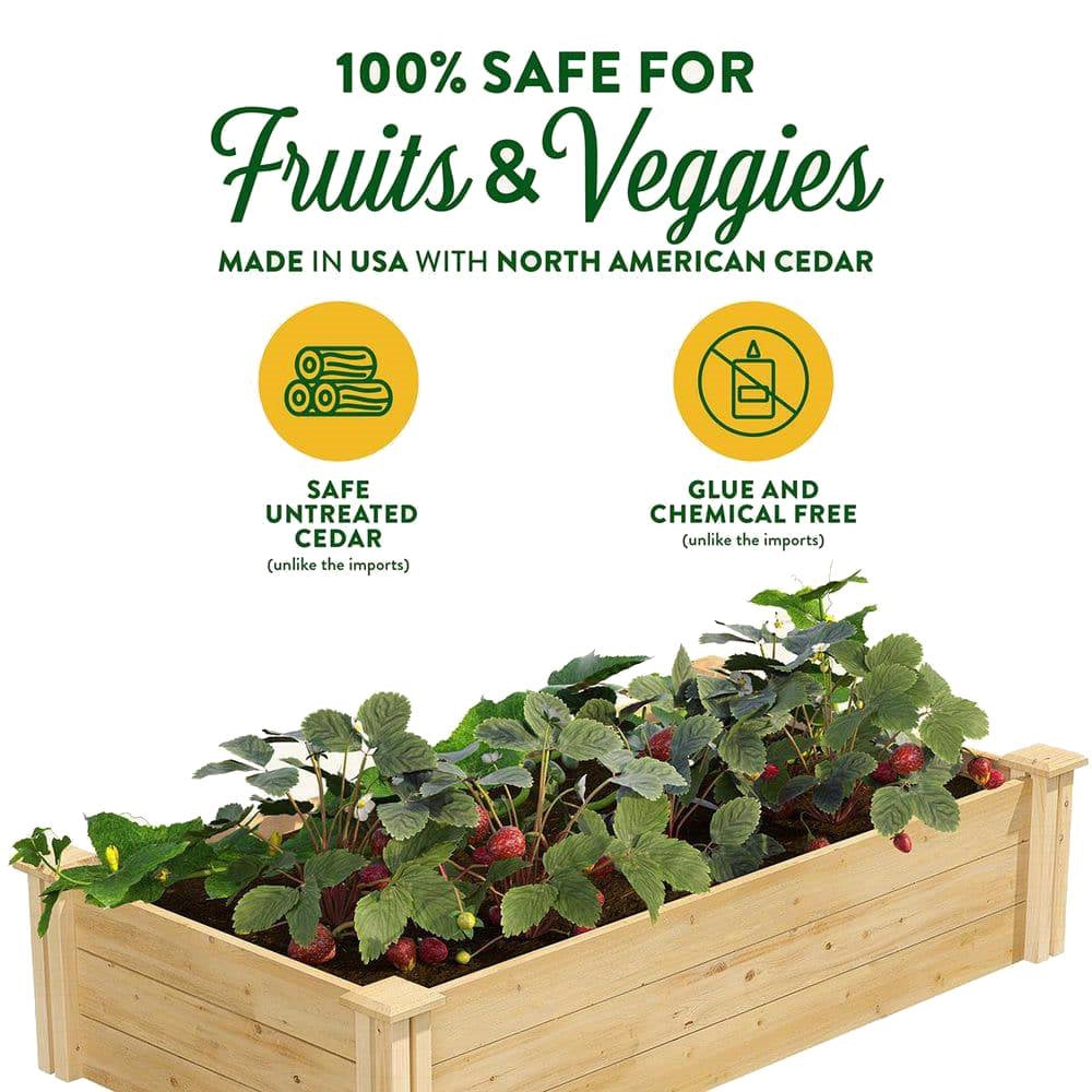 2ft x 4ft Cedar Wood Raised Garden Bed Planter Box - Made In USA LuxuryLifeWay Online Store