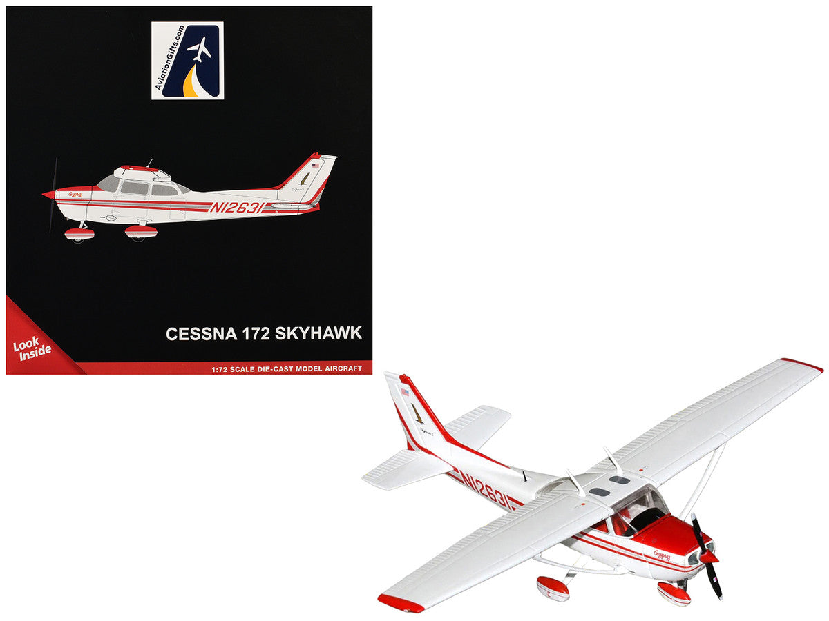Cessna 172 Skyhawk Aircraft "N12631" Red and White "Gemini General Aviation" Series 1/72 Diecast Model by GeminiJets LuxuryLifeWay Online Store