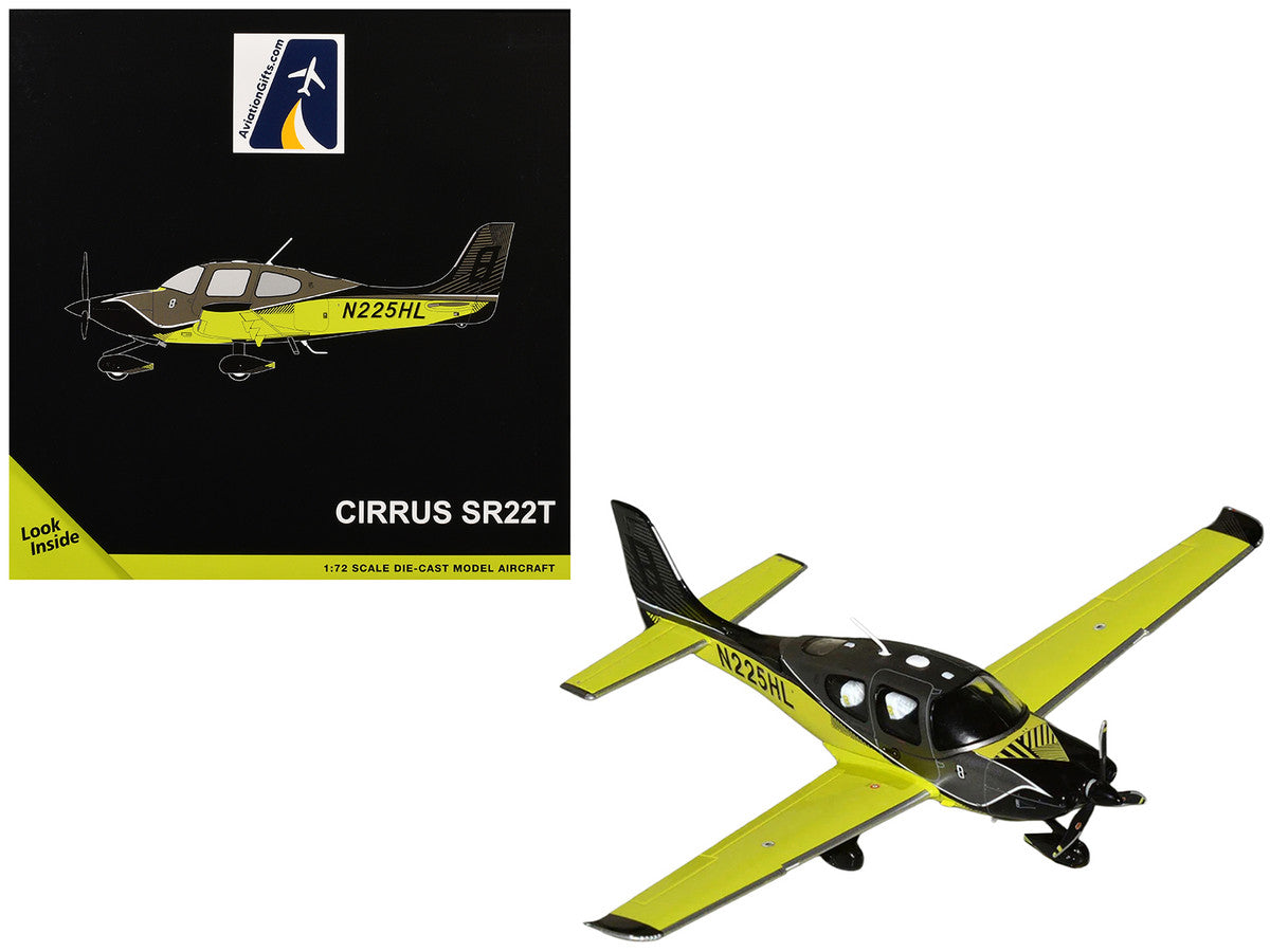 Cirrus SR22T Composite Aircraft (N225HL) Black and Neon Green "Gemini General Aviation" Series 1/72 Diecast Model by GeminiJets LuxuryLifeWay Online Store