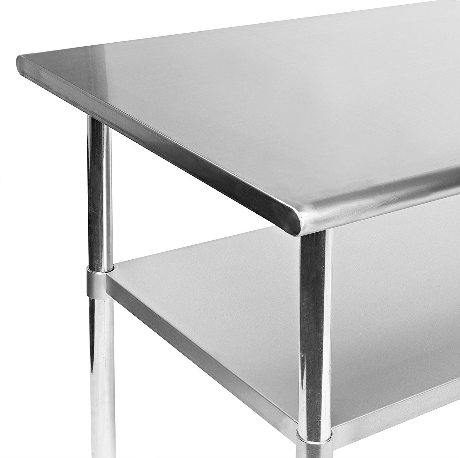 Stainless Steel 48 x 24-inch Kitchen Prep Table with Casters LuxuryLifeWay Online Store