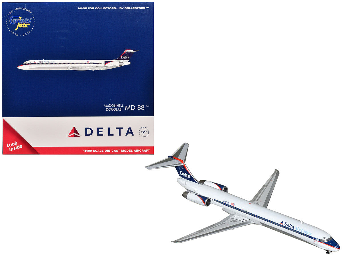 McDonnell Douglas MD-88 Commercial Aircraft "Delta Air Lines" (N925DL) White with Blue and Red Graphics 1/400 Diecast Model Airplane by GeminiJets LuxuryLifeWay Online Store