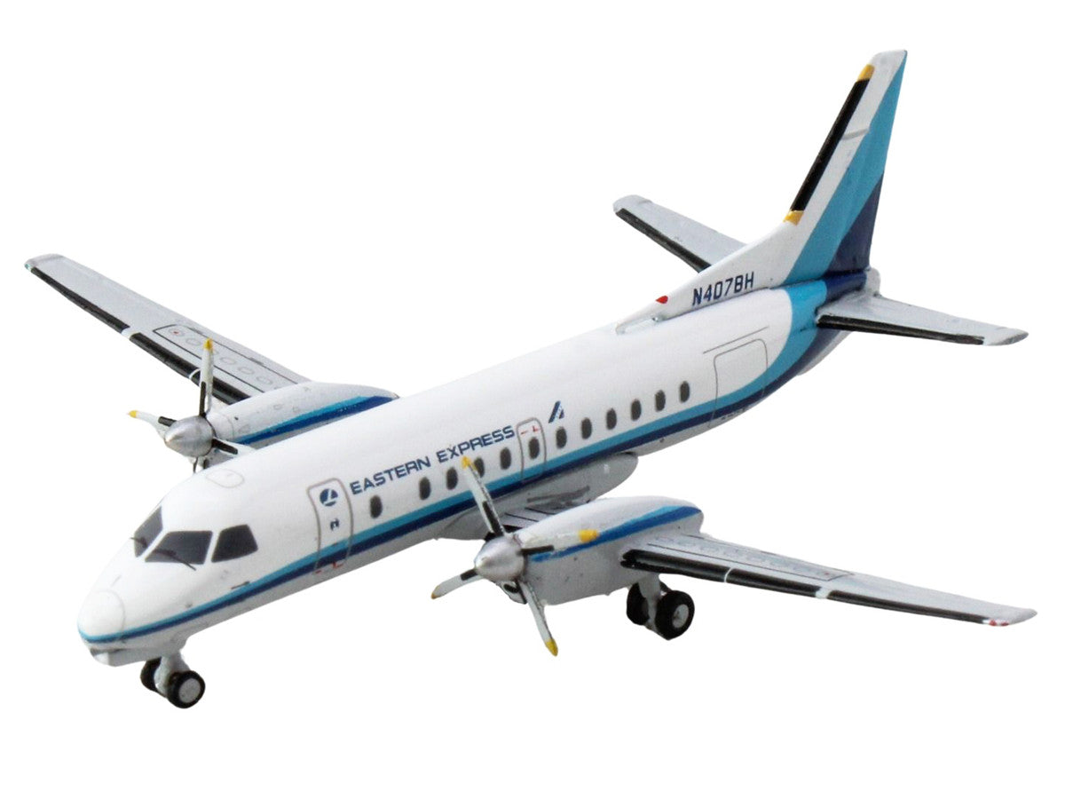 Saab 340B Commercial Aircraft "Eastern Express" (N407BH) White with Blue Stripes 1/400 Diecast Model Airplane by GeminiJets LuxuryLifeWay Online Store