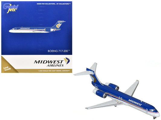 Boeing 717-200 Commercial Aircraft "Midwest Airlines" (N920ME) Blue and White 1/400 Diecast Model Airplane by GeminiJets LuxuryLifeWay Online Store
