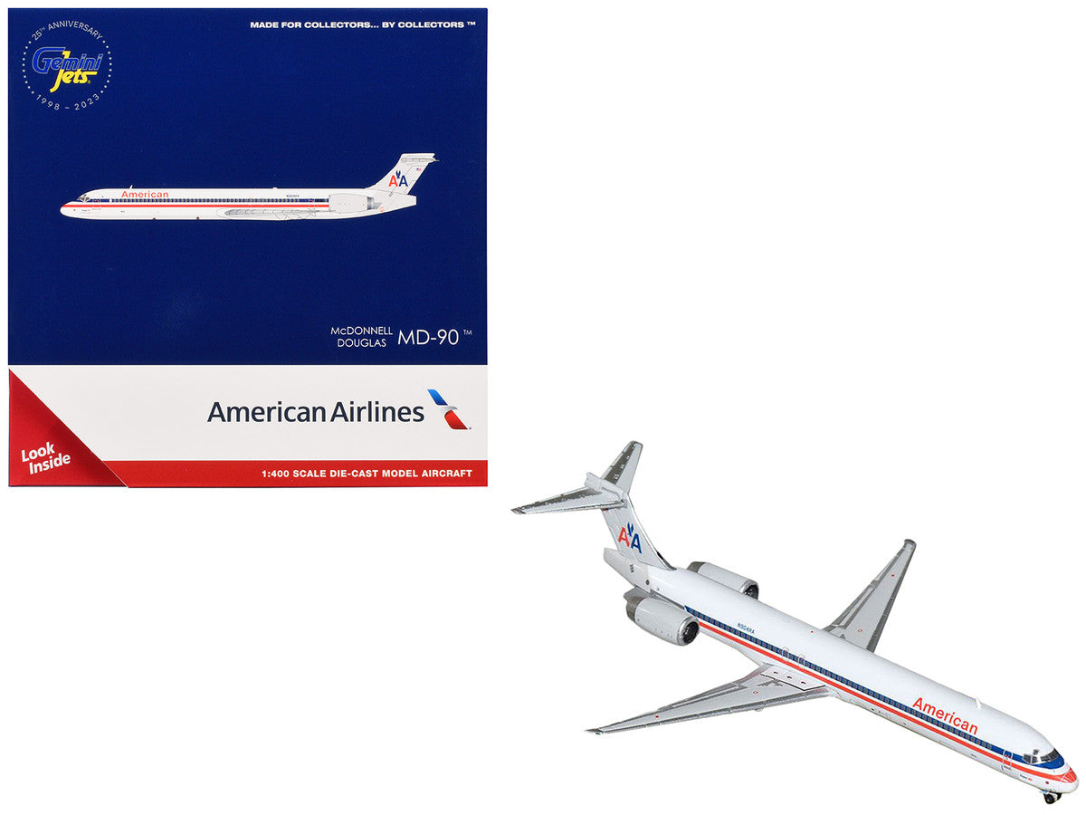 McDonnell Douglas MD-90 Commercial Aircraft "American Airlines" (N904RA) White with Blue and Red Stripes 1/400 Diecast Model Airplane by GeminiJets LuxuryLifeWay Online Store