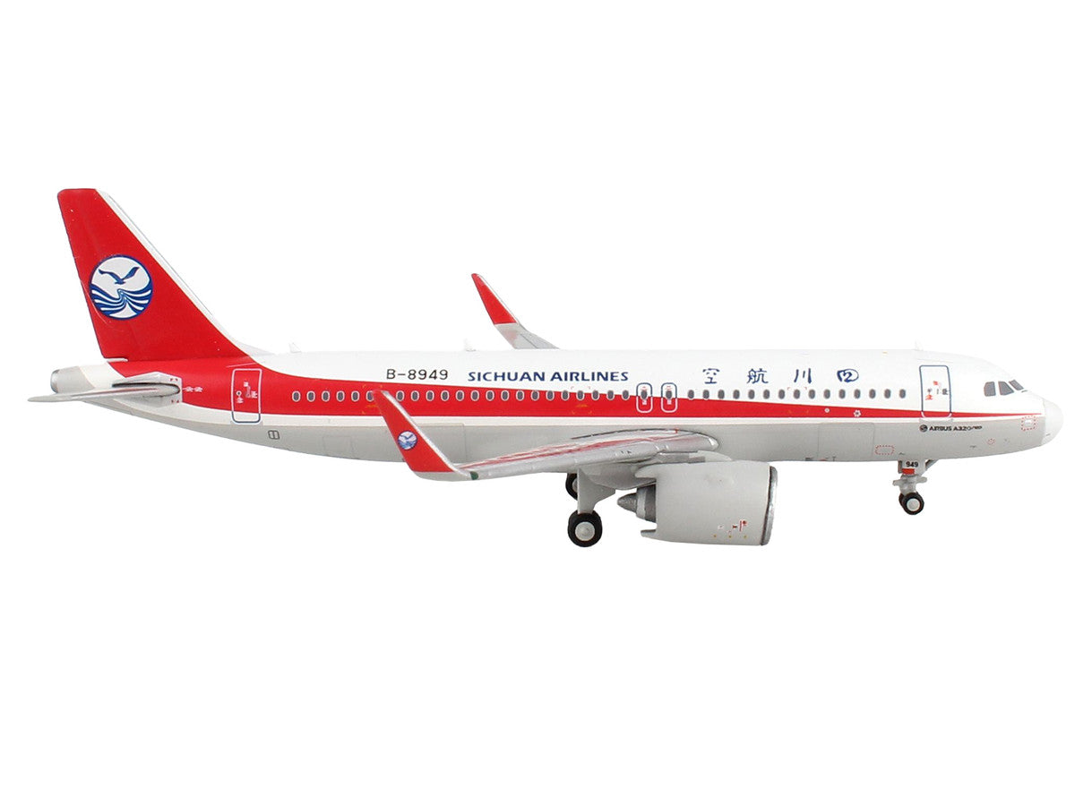 Airbus A320neo Commercial Aircraft "Sichuan Airlines" White with Red Stripes and Tail 1/400 Diecast Model Airplane by GeminiJets LuxuryLifeWay Online Store