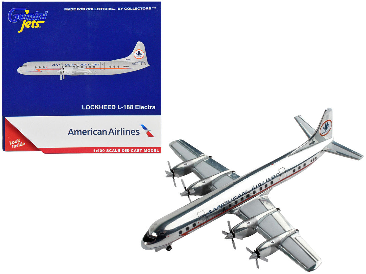 Lockheed L-188 Electra Commercial Aircraft "American Airlines" Silver with Red Stripes 1/400 Diecast Model Airplane by GeminiJets LuxuryLifeWay Online Store
