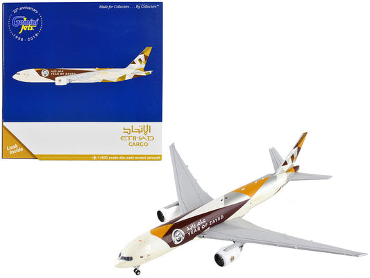 Boeing 777F Commercial Aircraft "Etihad Cargo - Year of Zayed" White with Graphics 1/400 Diecast Model Airplane by GeminiJets LuxuryLifeWay Online Store