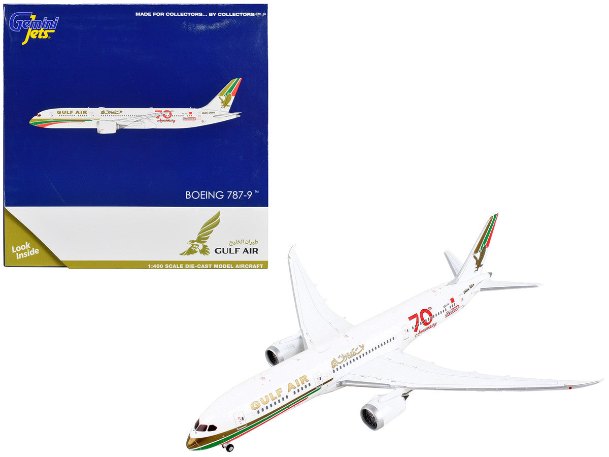 Boeing 787-9 Commercial Aircraft "Gulf Air - 70th Anniversary" White with Graphics 1/400 Diecast Model Airplane by GeminiJets LuxuryLifeWay Online Store