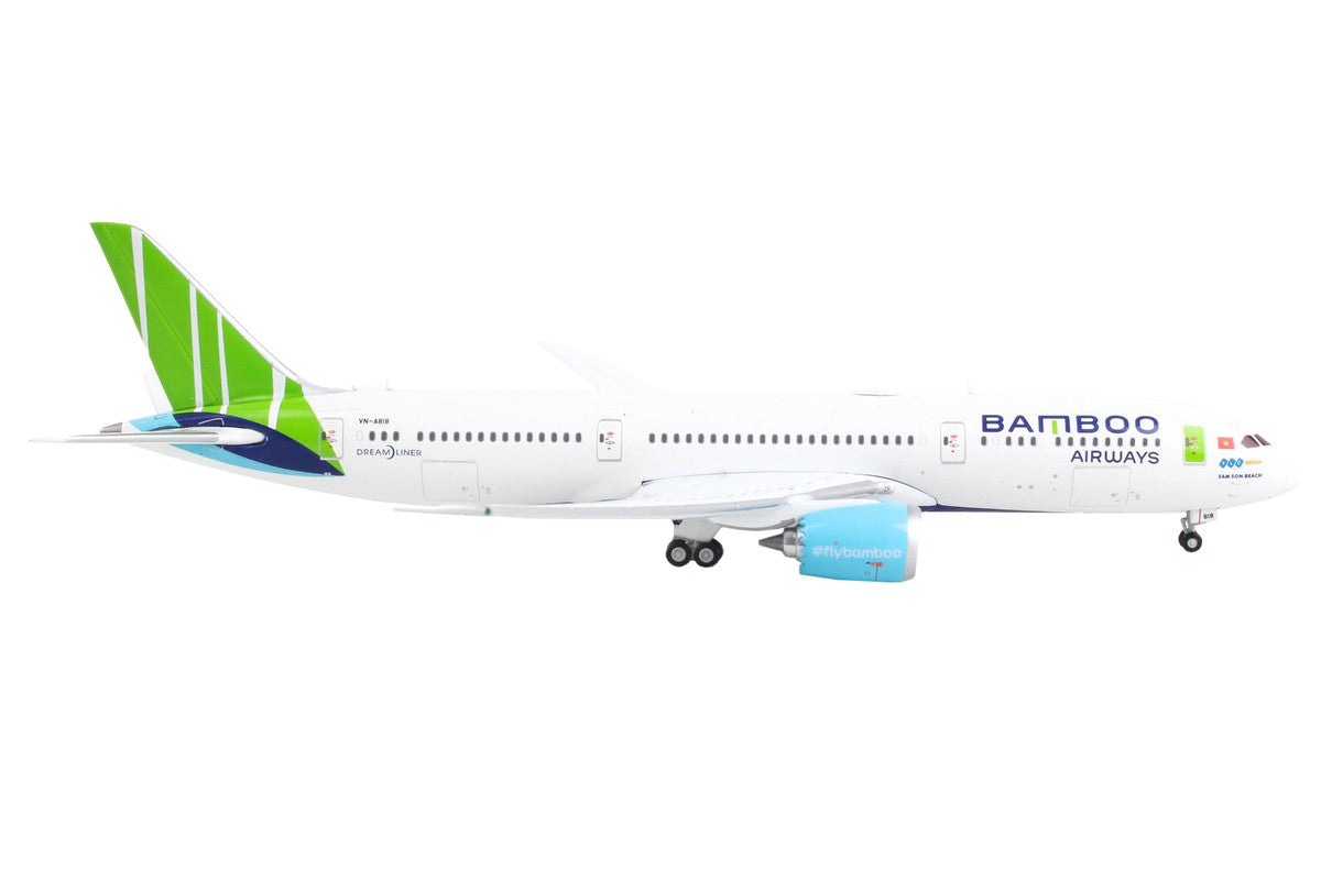 Boeing 787-9 Commercial Aircraft "Bamboo Airways" White with Green Tail 1/400 Diecast Model Airplane by GeminiJets LuxuryLifeWay Online Store