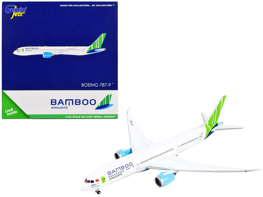 Boeing 787-9 Commercial Aircraft "Bamboo Airways" White with Green Tail 1/400 Diecast Model Airplane by GeminiJets LuxuryLifeWay Online Store