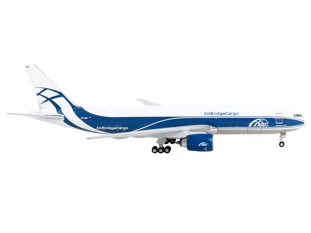 Boeing 777F Commercial Aircraft "AirBridgeCargo" White with Blue Stripes 1/400 Diecast Model Airplane by GeminiJets LuxuryLifeWay Online Store